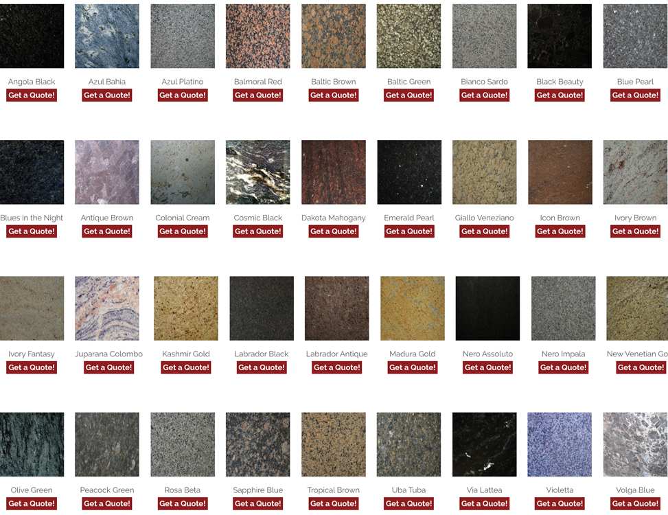 GRANITE WORKTOP COLOURS
